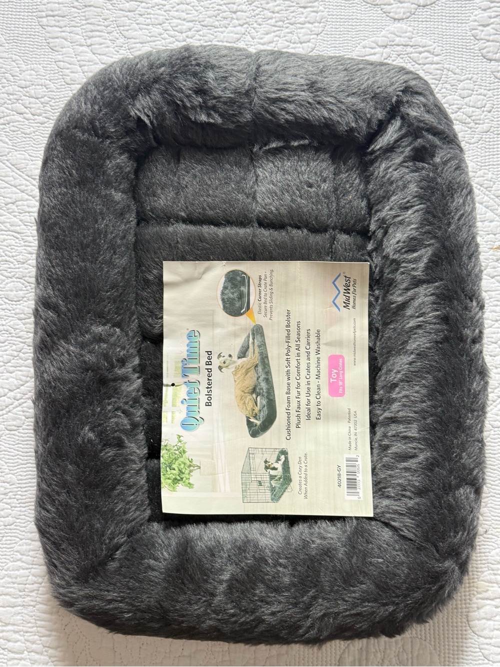 Under Armour Dark Gray Plush Bolstered Dog Bed